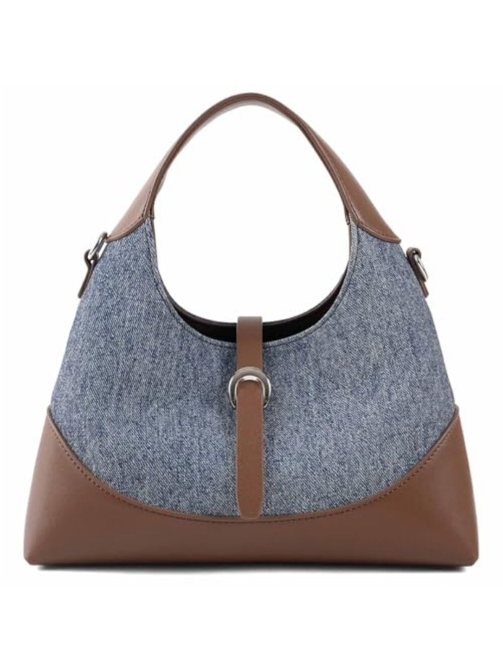 Large Faux Leather Shoulder Tote Bag with Multiple Pockets, Adjustable Strap